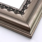 Classic carved silver frame with wide face and 2 inch depth