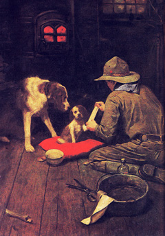A Red Cross Man in the Making painting by Norman Rockwell