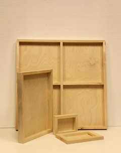 The frame is reinforced on large sized wood cradled panels