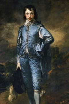 Thomas Gainsborough's The Blue Boy shows a boy posing in front of a stormy outdoor background