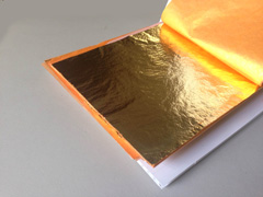 Gold foil comes in booklets of thin sheets, separated by tissue