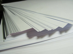 A stack of paper used in laser printers