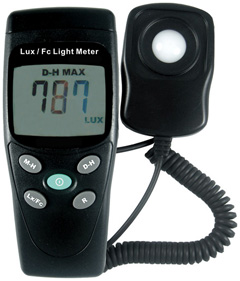 A light meter, used for measuring the amount of light emitted by a light source