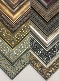 Solid wood picture frame mouldings, many varieties