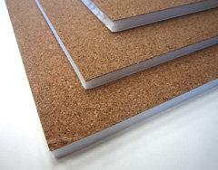 Cork board mounted on foam board