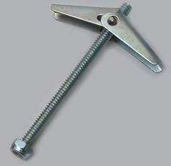 A toggle bolt wall screw and anchor