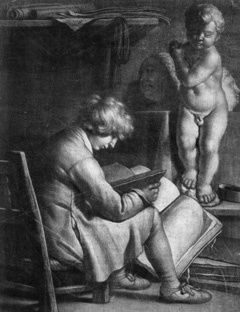 A mezzotint from the 1600s, by Vaillerant
