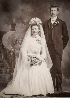  A vintage sepia-toned wedding photo