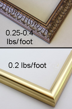 Metal picture frames weigh less than wood picture frames
