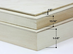 Wood panel size comparison