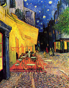  The Cafe Terrace on the Place du Forum Arles at Night by Vincent Van Gogh