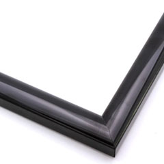 This glossy black frame with a high-shine finish features a slim curved profile.  The result is a classic yet modern border that can be matched with almost any artwork and decorating style.

1 " width: ideal for smaller images.  Select an oil or watercolour painting, print, or white-dominant grayscale photograph.