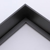 This simple, tapered edge canvas floater frame features a narrow face with a drop edge that widens internally toward the base.  This style, in a classic matte black, lends a unique hovering effect to your framed canvas. 

Display your favourite gallery wrapped Giclée print or painting with authentic, fine art style. These canvas floating frames are ideal for medium and large images mounted on 1,5 " deep (thick) stretcher bars.

*Note: These solid wood, custom canvas floaters are for stretched canvas prints and paintings, and raised wood panels.