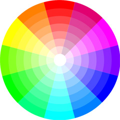 A basic, traditional color wheel