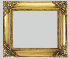 A gold gilded picture frame with distressing