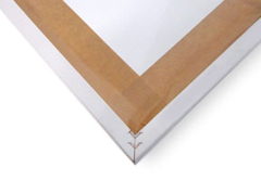 Paper or linen tape can be used along the back of a picture frame to hold the contents in place and prevent pollutants