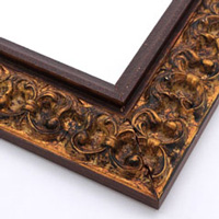 Simplified classical picture frame with gold foil