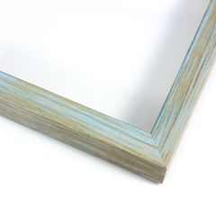 This thin shadow box has a depth of 7/8 "es and comes in a distressed brown and blue finish. This frame has a rustic avant-garde appearance that will create a delicate yet eccentric aesthetic.