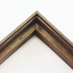 This stair step wood floater frame has a light walnut varnish that highlights the natural wood grain. The frame edge is very narrow - only 1/4 ".

Give your favourite gallery wrap canvas Giclée print or oil painting a natural touch. This frame is ideal for .75 " deep (thin) stretched canvases of small or medium size.

*Note: These canvas floaters are for stretched canvas prints and paintings, and raised wood panels.