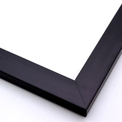 This simple frame features a flat, matte black finish and straight, squared edges. 

.75 " width: ideal for small artwork. The clean modern lines of this frame make it the perfect fit for a wide variety of paintings, photos and giclee prints.