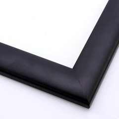 This classic frame features a smooth curve profile in matte black.  

1.5 " width: ideal for medium size artworks.  Pair this sleek, modern frame with a grayscale image or bold oil or acrylic painting.
