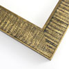 This 2 1/4 " Distressed/Aged Gold frame features vertical texture along the profile, with black finish.