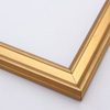 This narrow frame features a crown moulding profile finished in gold leaf.  An antique look is achieved with a gentle brushed effect that highlights the corners of the bevelled edges.

1.25 " width: ideal for small- to medium-size images.  Border a fashion photograph or oil painting in this stylishly simple frame.