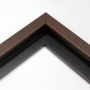 This dark brown floater frame features a slim 3/4 " simple profile and 3/4 " depth. The rich natural, wood grain finish compliments all artworks with a modern touch.