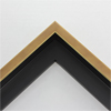 Elegant 1" floater frame. This muted bronze-gold floater frame has a slightly rounded profile. The bronze-gold face, profile, and black interior have a satin finish.
