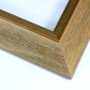 This wide 2-3/8 " textured tan wood frame features a gold lip. This rustic frame has a simple and natural aesthetic but the gold highlight adds a modern twist which will upgrade any space.