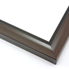 This simple, bold frame features scoop profile with a walnut-wash with a subtle brushing effect. The inner lip is stepped down and painted a matte black.

1.25 " width: ideal for small or medium size artworks. Due to it