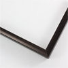 This 1/2 " frame features a scooped profile from a flat outer edge. Along with brown finish and delicate bronze detailing creating horizontal lines across the scooped profile. The colors fade to create a seamless blend. The sides of the frame features a matte black finish.

1/2 " width: ideal for small artwork. This modern frame is suitable for a wide variety of art mediums, from photographs to paintings and giclee prints.