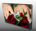 Hands of a happy couple, with wedding rings Hands of a happy couple, with wedding rings