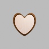 Heart Walnut-Colored Birch Mini Floaters / 4 per pack