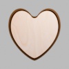Heart Walnut-Colored Birch Mini Floaters