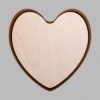Heart Walnut-Colored Birch Mini Floaters