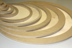 DIRBUY 6 pcs round wood canvas boards for painting, 3 different sizes of  wooden canvas panels, unfinished wood cradled painting pane