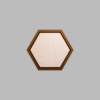 Hexagon Walnut-Colored Birch Mini Floaters / 4 per pack