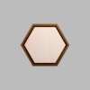 Hexagon Walnut-Colored Birch Mini Floaters / 2 per pack