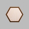 Hexagon Walnut-Colored Birch Mini Floaters / 2 per pack