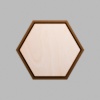 Hexagon Walnut-Colored Birch Mini Floaters / 2 per pack