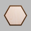 Hexagon Walnut-Colored Birch Mini Floaters