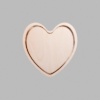 Heart Natural Birch Plywood Mini Floaters / 2 per pack