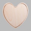 Heart Natural Birch Plywood Mini Floaters