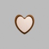 Heart Walnut-Colored Birch Mini Floaters / 4 per pack
