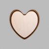 Heart Walnut-Colored Birch Mini Floaters / 2 per pack
